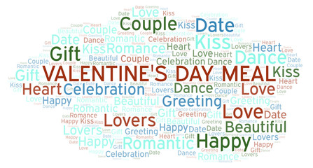 Valentine's Day Meal word cloud.