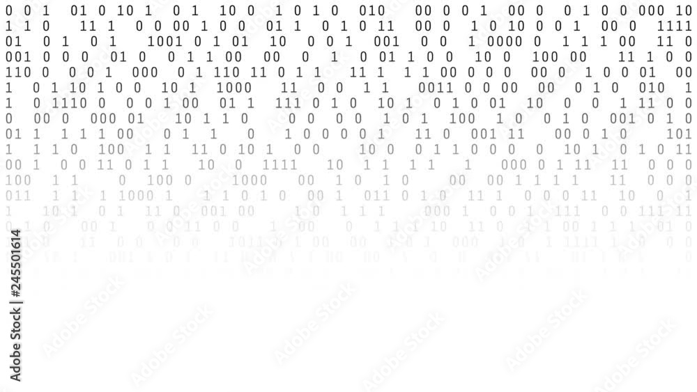 Fototapete 01 or binary numbers on the computer screen on monitor matrix background, Digital data code in hacker or safety security technology concept. Abstract illustration