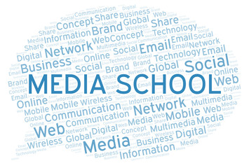 Media School word cloud.