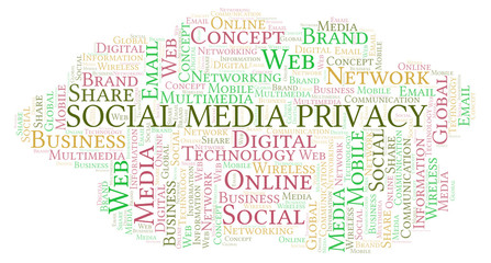 Obraz premium Social Media Privacy word cloud.