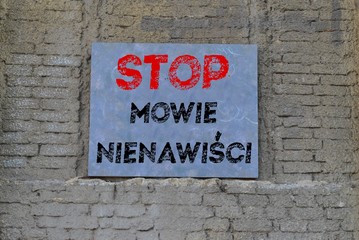 Obraz premium Stop mowie nienawiści