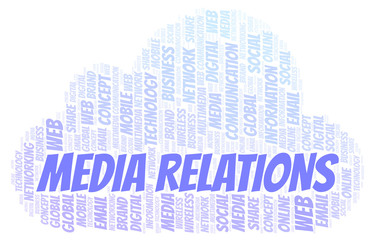 Obraz premium Media Relations word cloud.