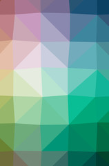 Illustration of abstract Blue, Green, Purple vertical low poly background. Beautiful polygon design pattern.