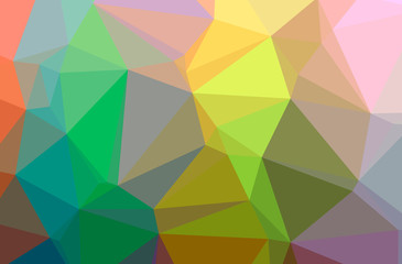 Illustration of abstract Green, Orange, Yellow horizontal low poly background. Beautiful polygon design pattern.