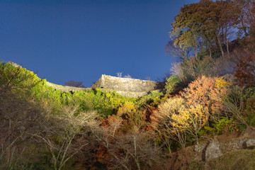 秋の夕暮れ岡城址