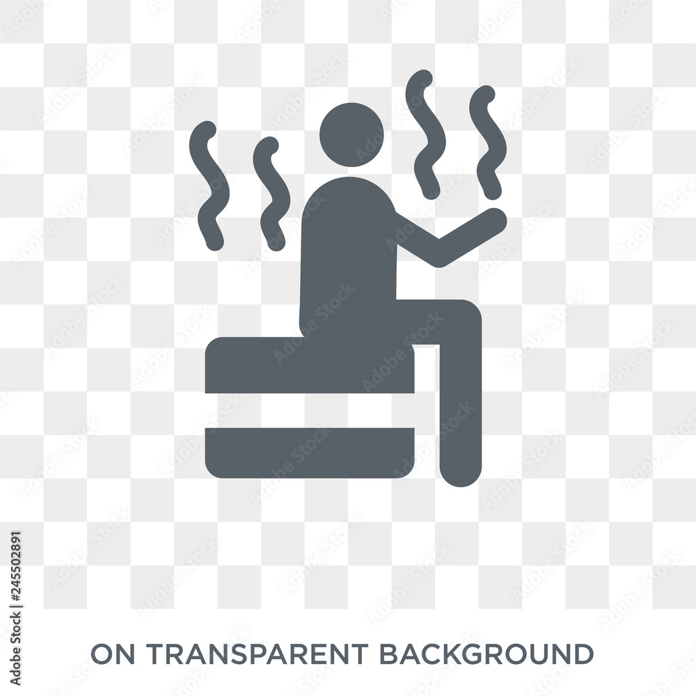 Poster well-being icon. trendy flat vector well-being icon on transparent background from sauna collection.