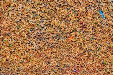 wood shavings from color pencil background or texture