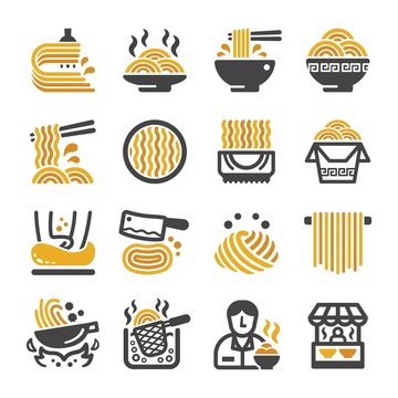 noodle icon set,vector and illustration