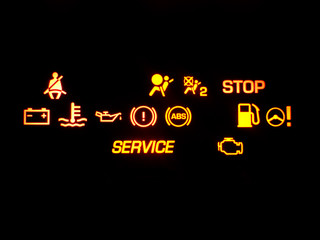 car dashboard panel icons symbols