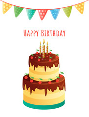 Birthday. Vector background. Postcard. Eps10