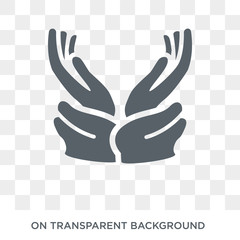 Muslim Praying Hands icon. Trendy flat vector Muslim Praying Hands icon on transparent background from Religion  collection. High quality filled Muslim Praying Hands symbol use for web and mobile