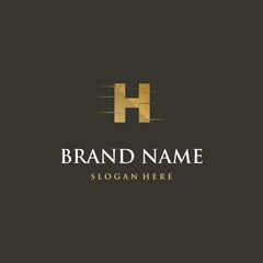 Obraz premium Letter H Gold Texture Abstract Creative Business Logo