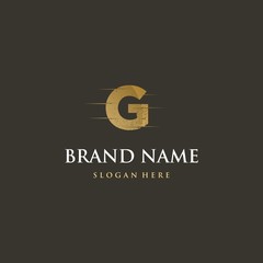 Letter G Gold Texture Abstract Creative Business Logo