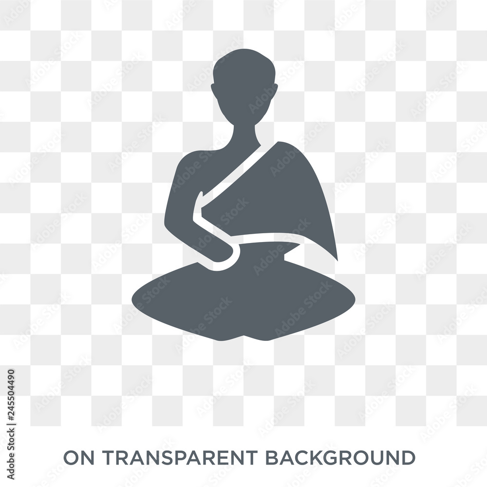Poster buddhist monk icon. trendy flat vector buddhist monk icon on transparent background from religion co
