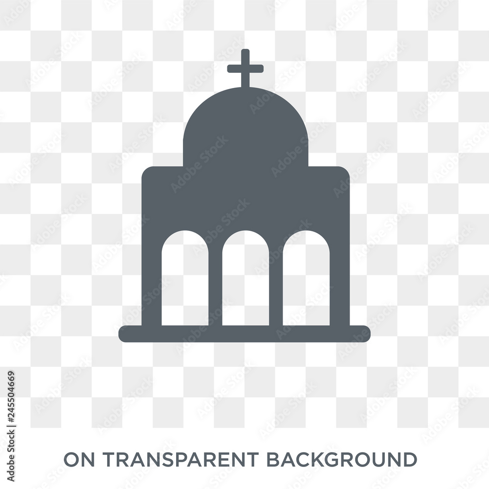 Poster temple icon. trendy flat vector temple icon on transparent background from religion collection. high