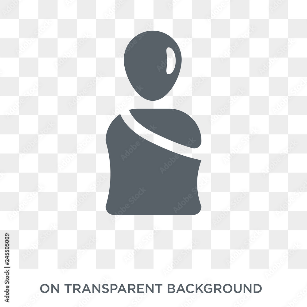 Poster monk icon. trendy flat vector monk icon on transparent background from religion collection. high qua
