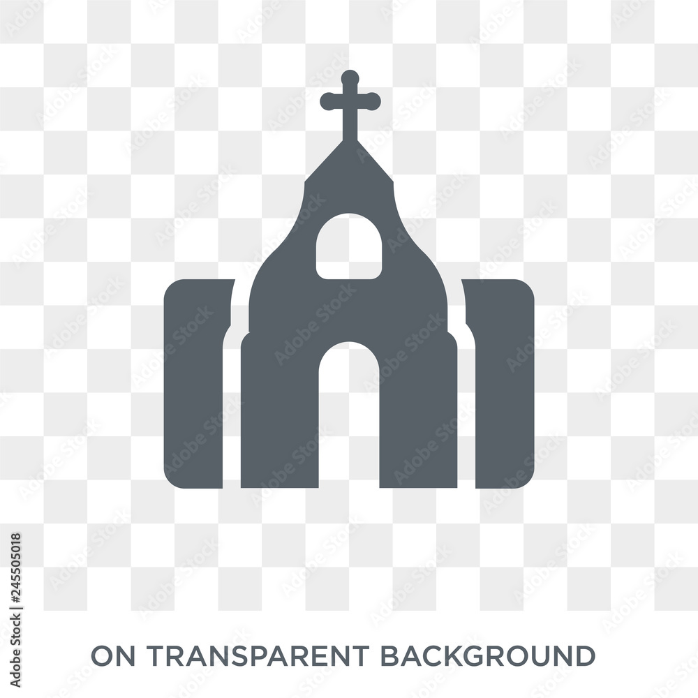 Poster monastery icon. trendy flat vector monastery icon on transparent background from religion collection