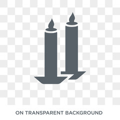 Candles icon. Trendy flat vector Candles icon on transparent background from Religion collection. High quality filled Candles symbol use for web and mobile