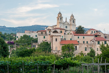 Fototapeta na wymiar San Pietro Apostolo church located in Borgio, Italy near Savona and Genua