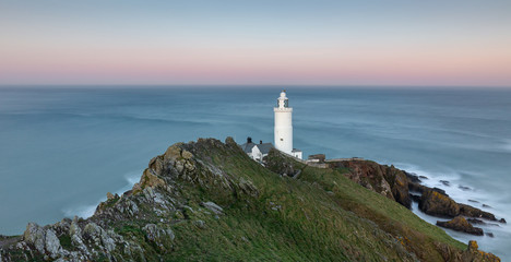 Fototapeta na wymiar Evening Light at Start Point Lighthouse in South Devon