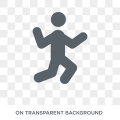 People Jumping icon icon. Trendy flat vector People Jumping icon on transparent background from Recreational games collection. High quality filled People Jumping symbol use for web and mobile