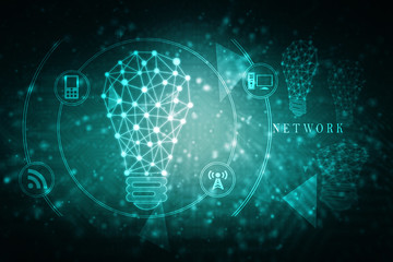 Obraz premium bulb future technology, innovation background, creative idea concept 