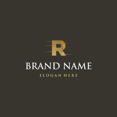 Obraz premium Letter R Gold Texture Abstract Creative Business Logo