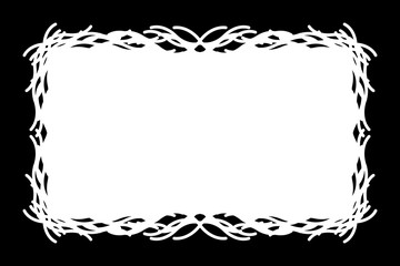 Abstract Decorative Black & White Edge. Type Text Inside, Use as Overlay or for Layer Mask	