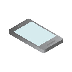 Vector gray isometric mobile phone. Isometric icon.