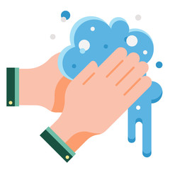 Hand washing flat illustration