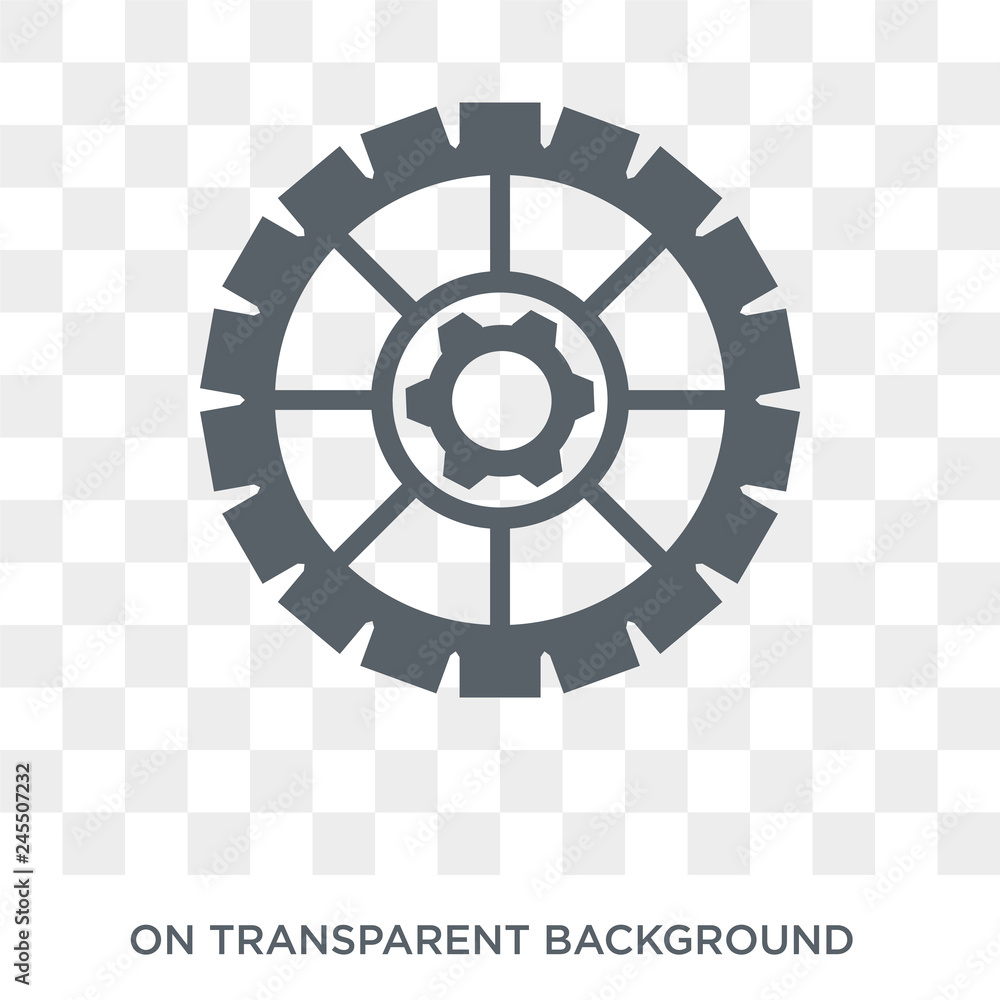 Poster cogwheel icon. trendy flat vector cogwheel icon on transparent background from programming collectio