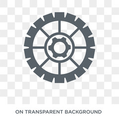 Obraz premium Cogwheel icon. Trendy flat vector Cogwheel icon on transparent background from Programming collection. High quality filled Cogwheel symbol use for web and mobile