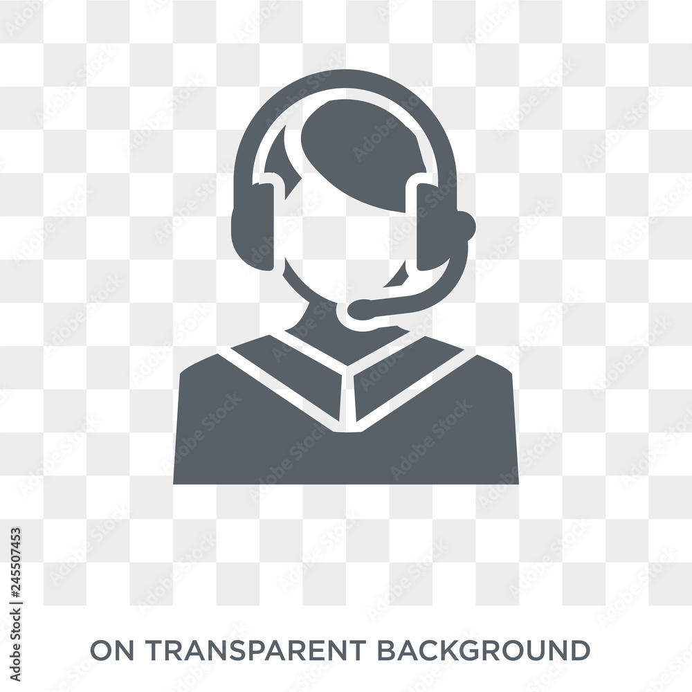 Poster telemarketer icon. trendy flat vector telemarketer icon on transparent background from professions c