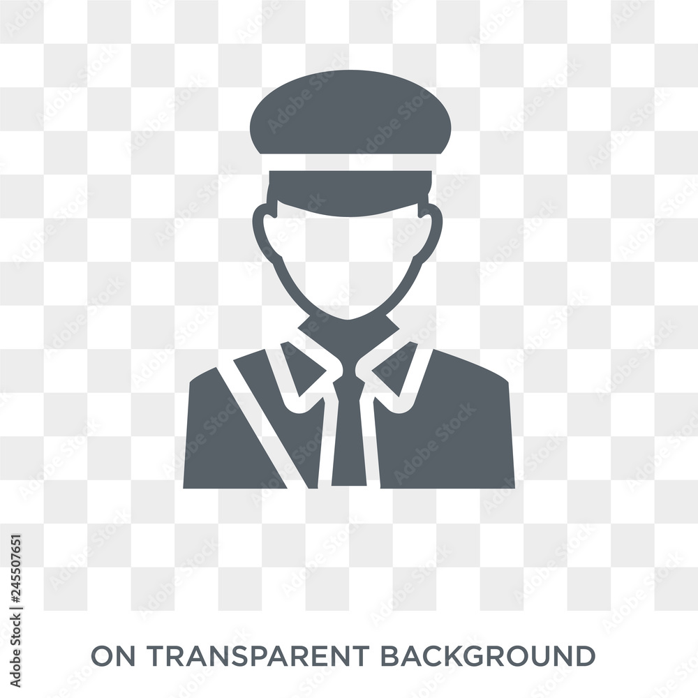 Poster postman icon. trendy flat vector postman icon on transparent background from professions collection.