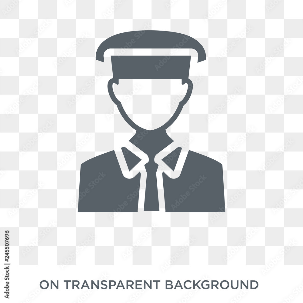 Poster pilot icon. trendy flat vector pilot icon on transparent background from professions collection. hig