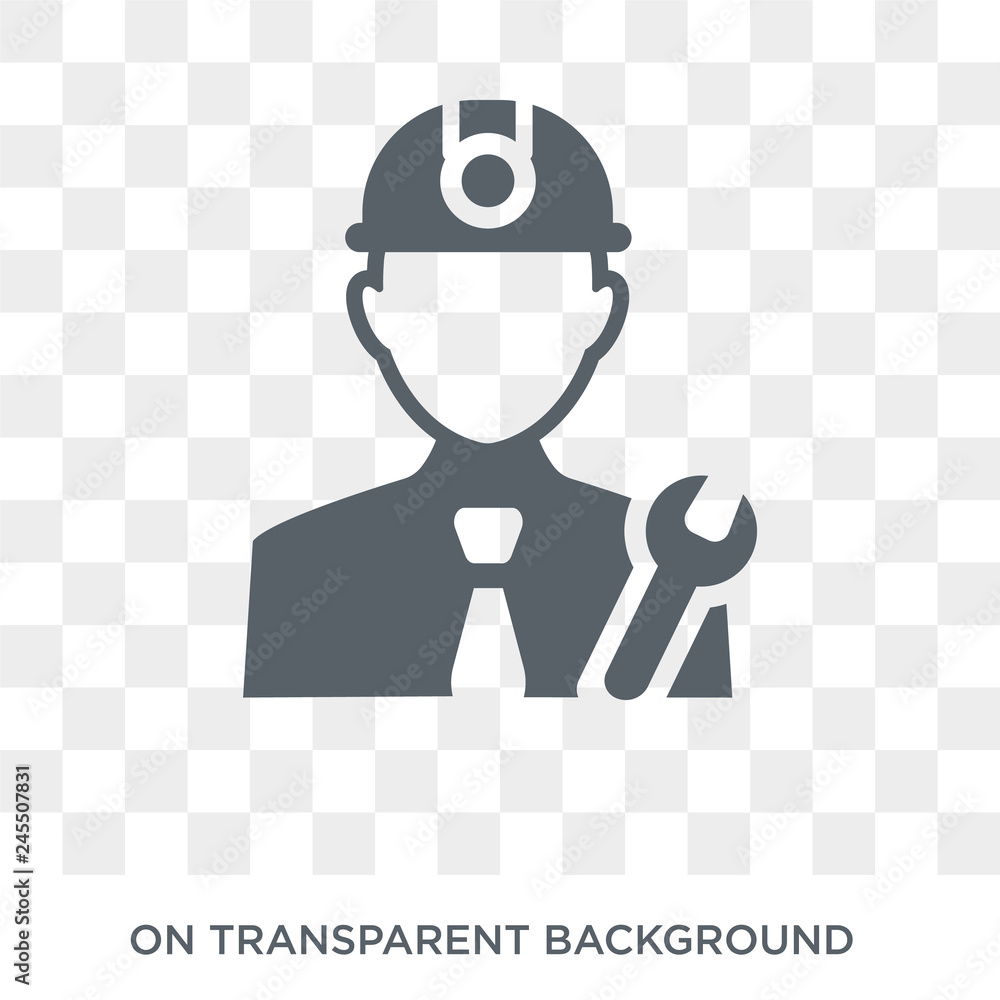 Poster mechanical engineer icon. trendy flat vector mechanical engineer icon on transparent background from
