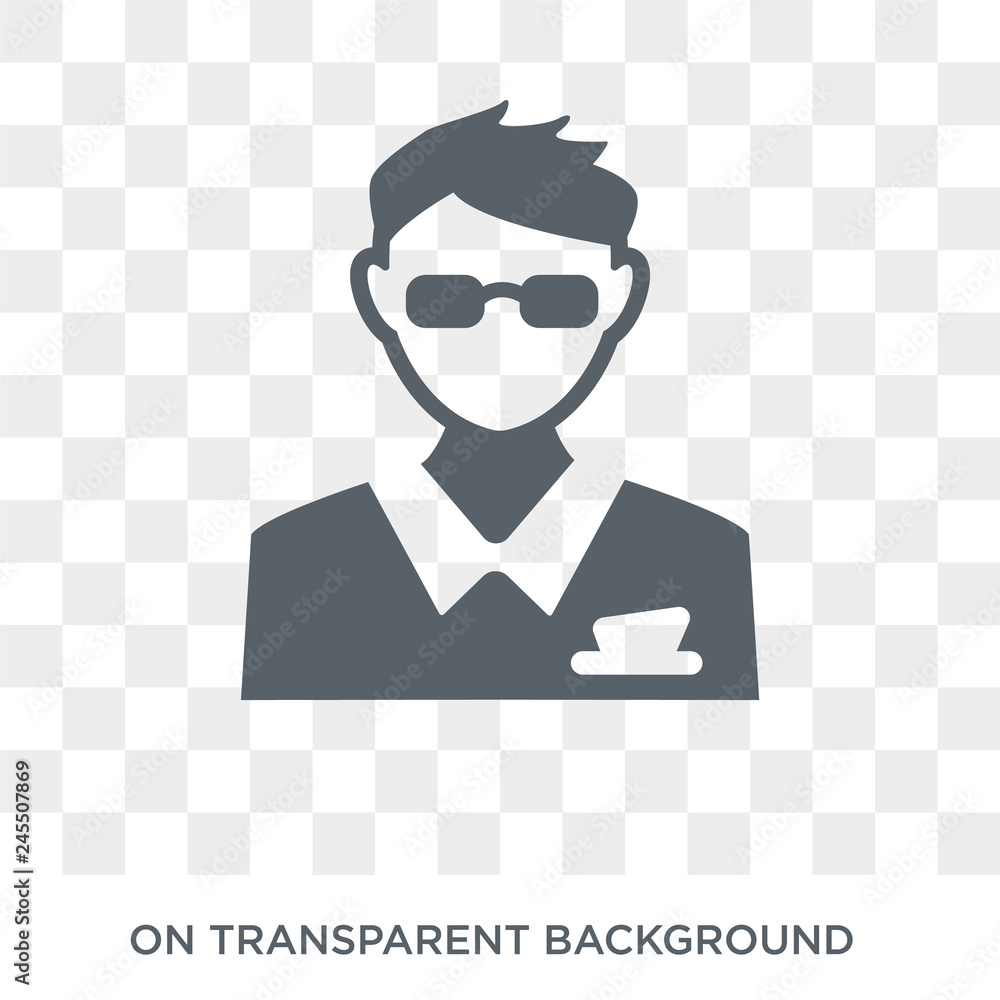 Poster marketing manager icon. trendy flat vector marketing manager icon on transparent background from pro