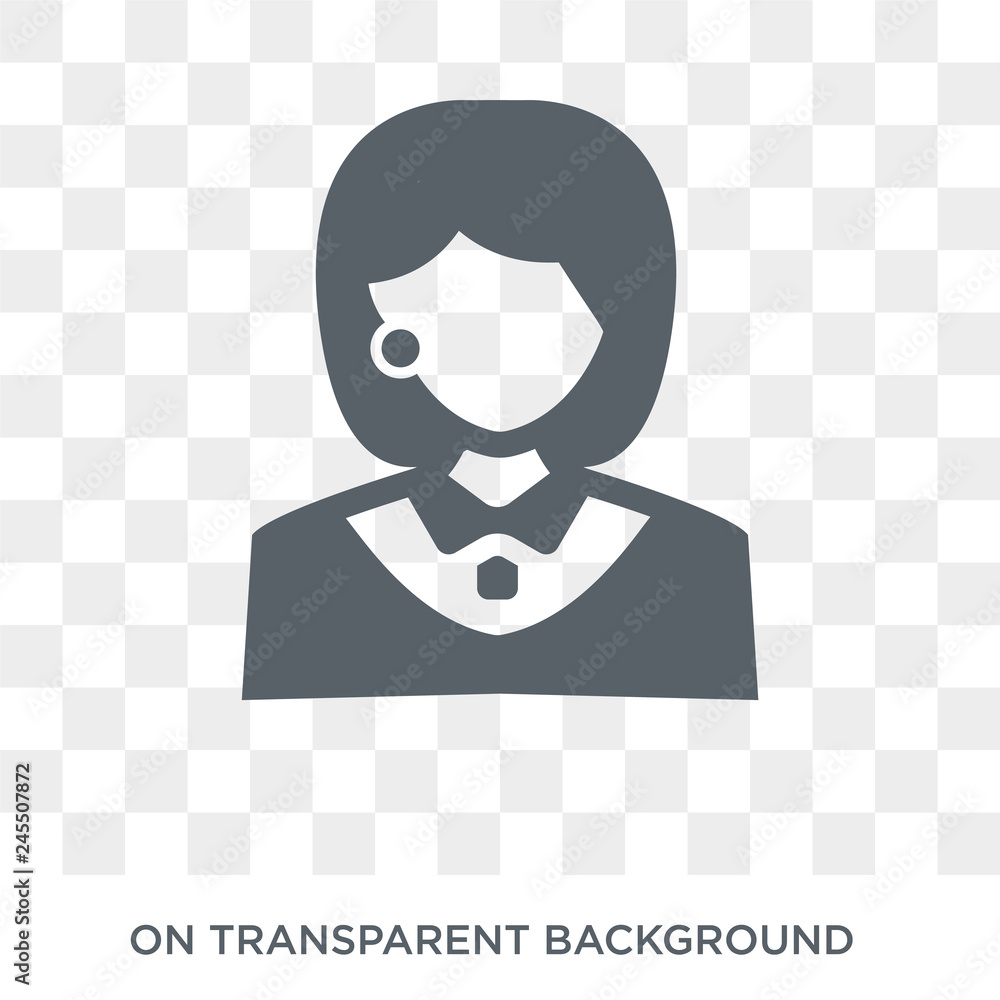 Poster manager icon. trendy flat vector manager icon on transparent background from professions collection.
