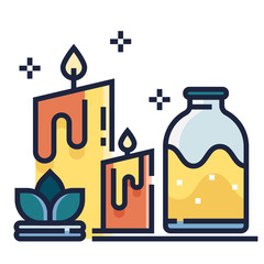 Aroma therapy LineColor illustration