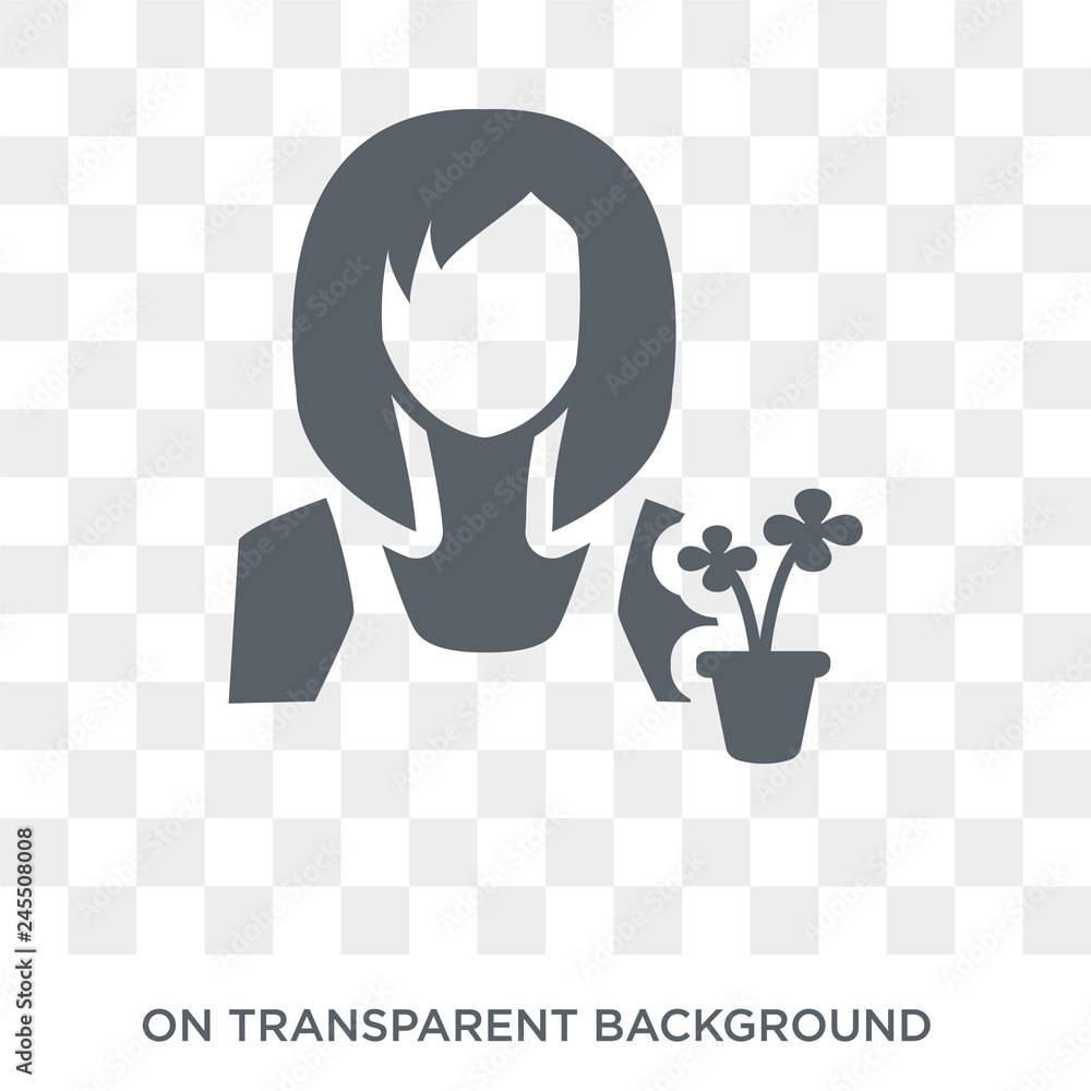 Poster florist icon. trendy flat vector florist icon on transparent background from professions collection.
