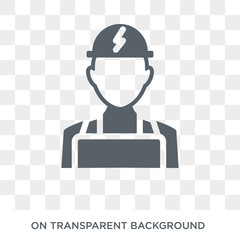 Electrician icon. Trendy flat vector Electrician icon on transparent background from Professions collection. High quality filled Electrician symbol use for web and mobile