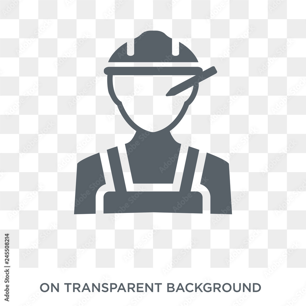 Poster carpenter icon. trendy flat vector carpenter icon on transparent background from professions collect