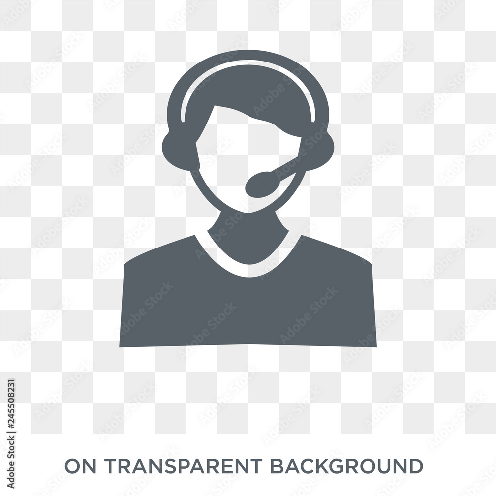 Poster callcenter icon. trendy flat vector callcenter icon on transparent background from professions colle