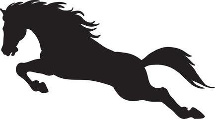 Silhouette of a horse in a jump
