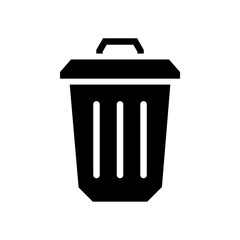 Trash bin or trash can symbol icon or logo