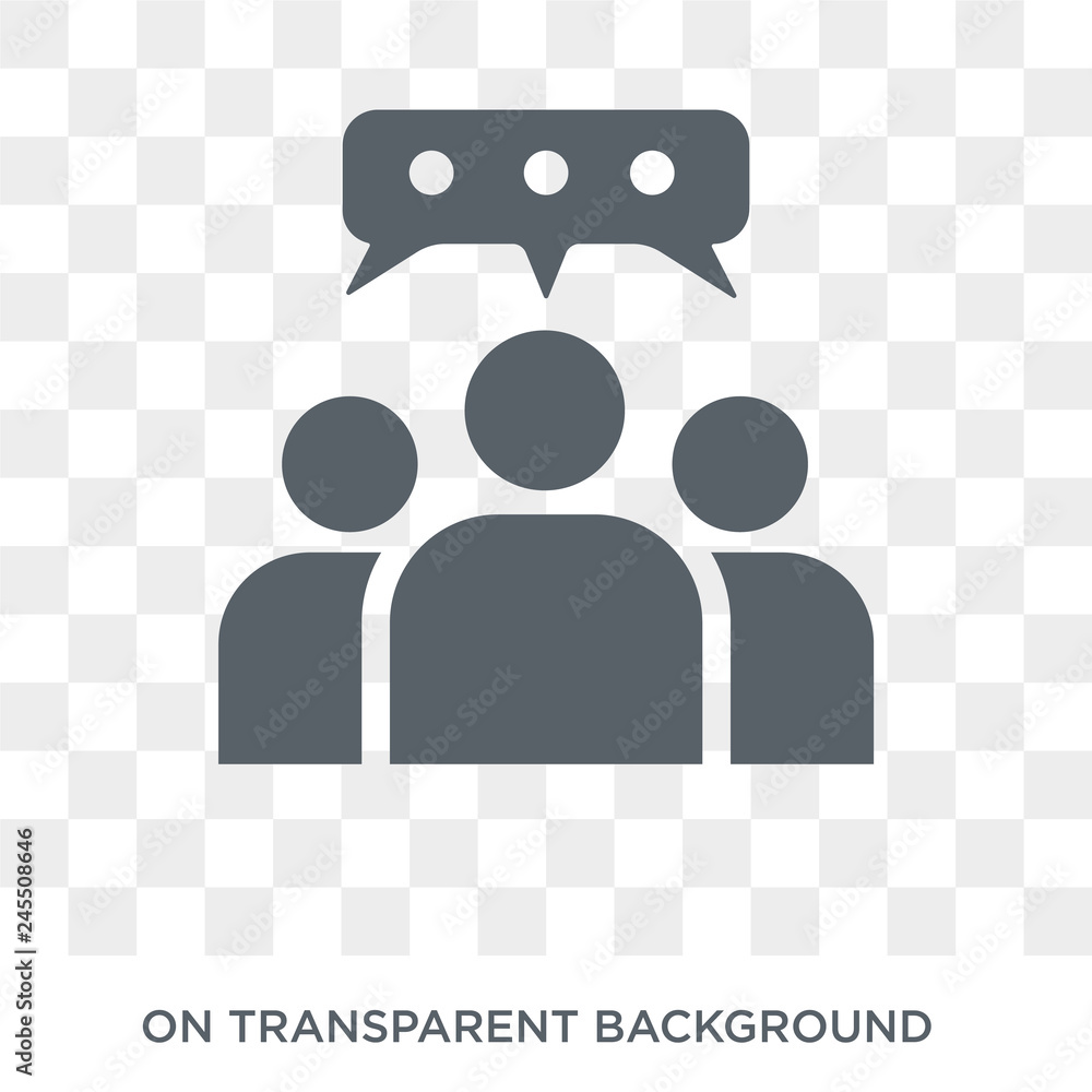 Poster discussion icon. discussion design concept from collection. simple element vector illustration on tr