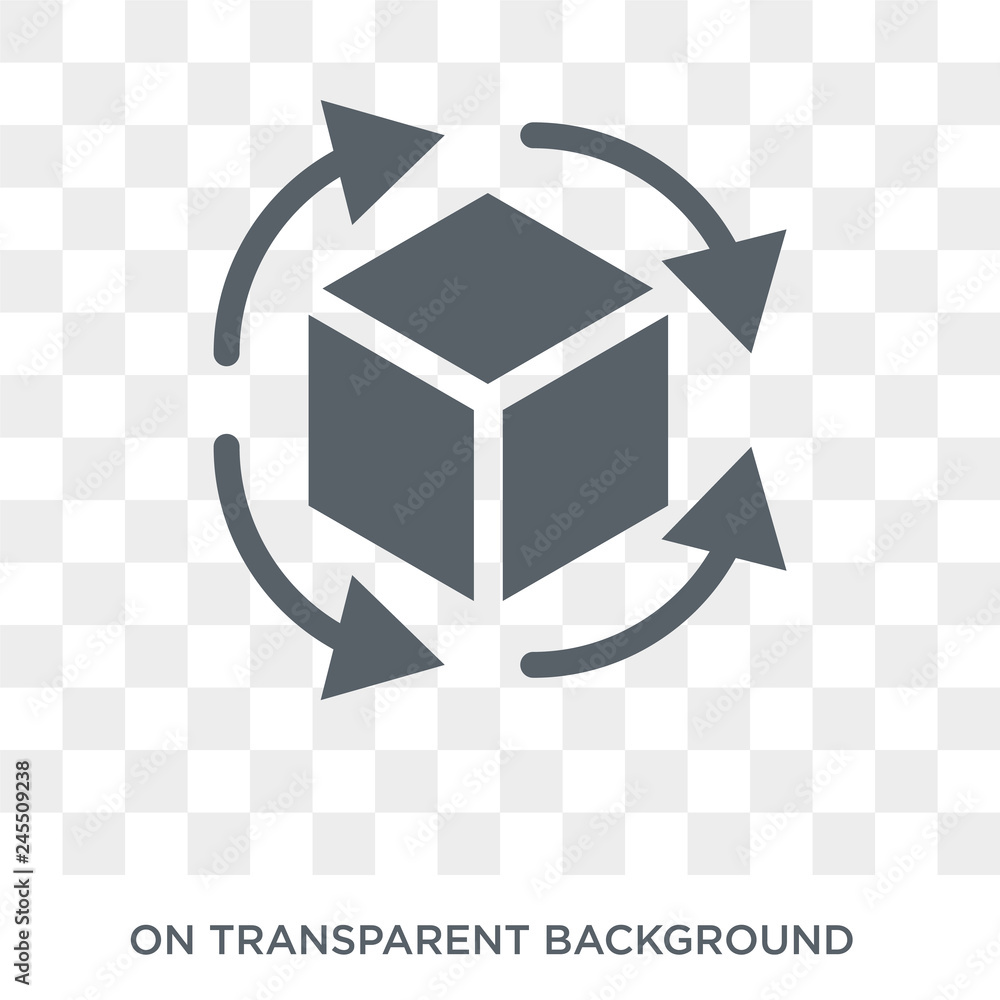 Poster rotation icon. trendy flat vector rotation icon on transparent background from artificial intelligen