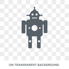 Robot icon. Trendy flat vector Robot icon on transparent background from Artificial Intelligence, Future Technology collection. High quality filled Robot symbol use for web and mobile