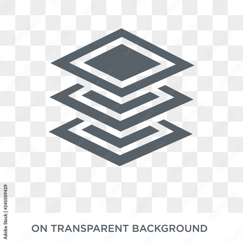 Poster layers icon. trendy flat vector layers icon on transparent background from artificial intelligence, 