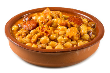 Callos de ternera con garbanzos
